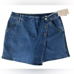 Social Academy Denim Wrap Skort Size 18